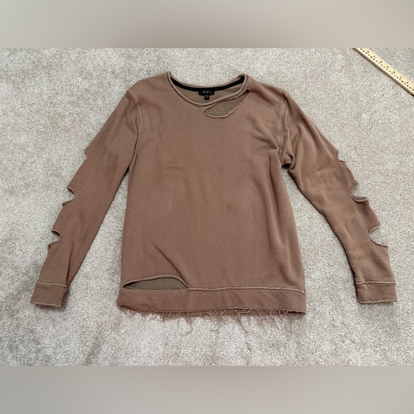 Álala - Edgy Distressed Brown Long Sleeve Cypher Sweatshirt- size Medium - Picture 2 of 14